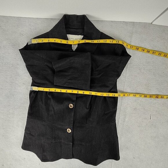 Doncaster Women's Gray Denim Look, Cotton Blend Peplum Style Jacket, Blazer Sz 4 - Picture 7 of 14